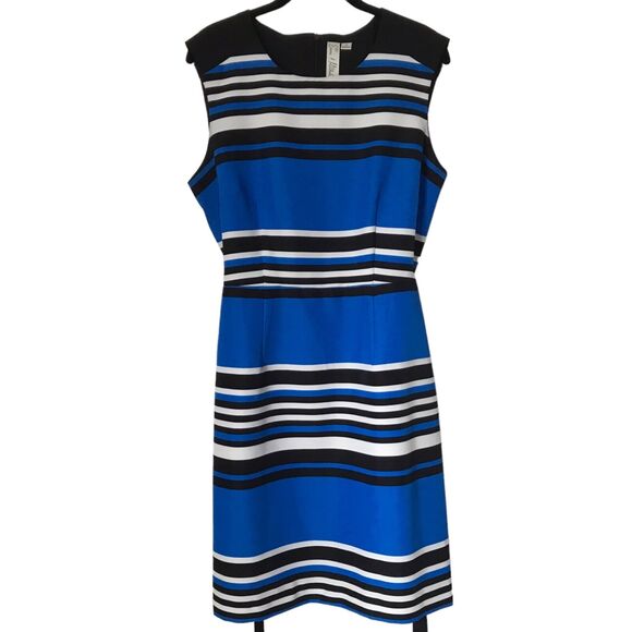 Emma & Michele Dresses & Skirts - Emma & Michele Womens Dress Size 12 Multicolor Striped Sleeveless Career Sheath